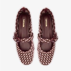 Larroude 9.5 (fits like 10 or 10.5) Verona Macrame Ballet Mary Jane Woven Flats